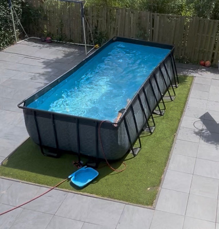 EXIT Stone zwembad 540x250x122cm met zand  filterpomp -, Tuin en Terras, 200 tot 300 cm, Zo goed als nieuw, Rechthoekig, Ophalen