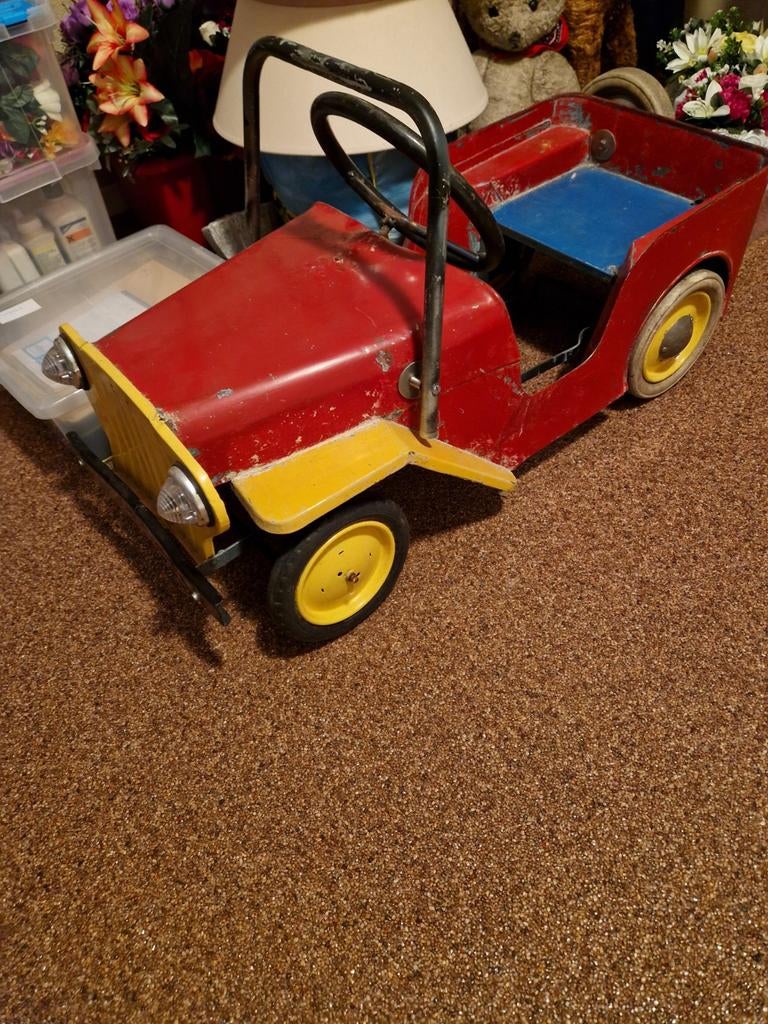 Trapauto Willys jeep, Antiek en Kunst, Antiek | Speelgoed, Ophalen