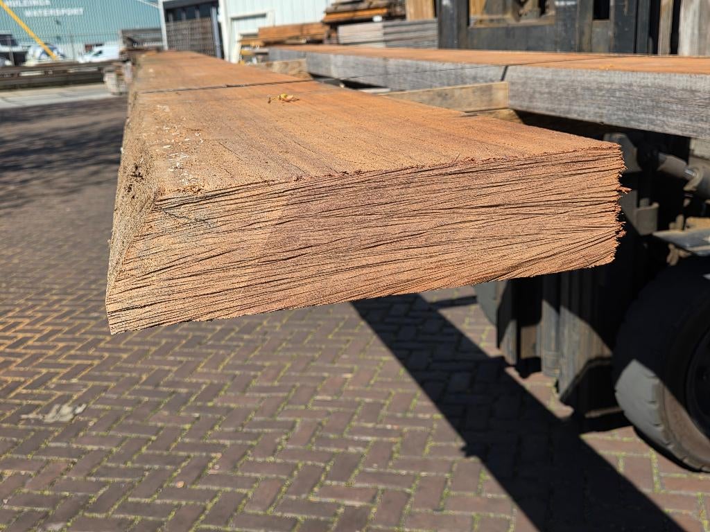 2 Hardhouten balken 8.0x33.0 cm - Extra goedkoop - nr: HB97, Ophalen, 250 cm of meer, Balken
