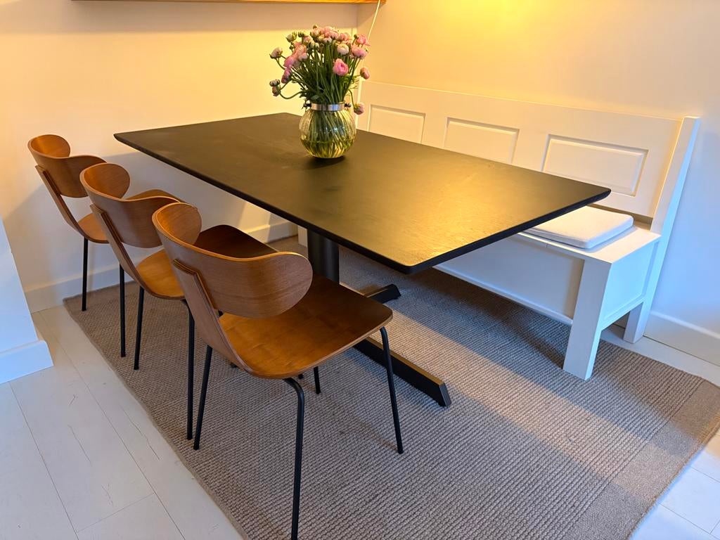 Dyyk Eettafel Eiken Zwart ZGAN, Huis en Inrichting, Ophalen, Eikenhout, 50 tot 100 cm, Vijf personen of meer
