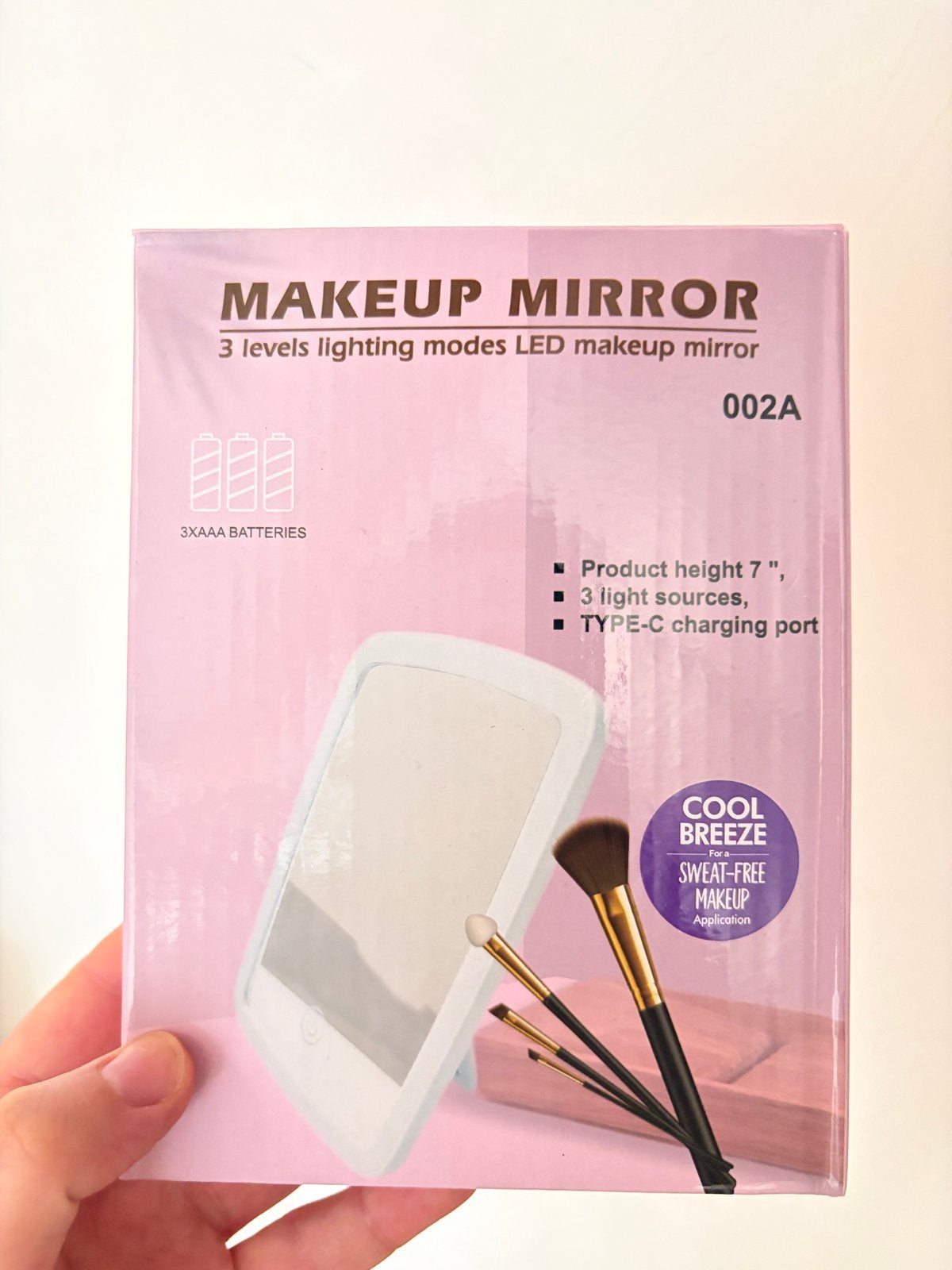Make-up spiegel met LED verlichting en 3 lichtstanden, Gehele gezicht, Wit, Nieuw, Ophalen of Verzenden