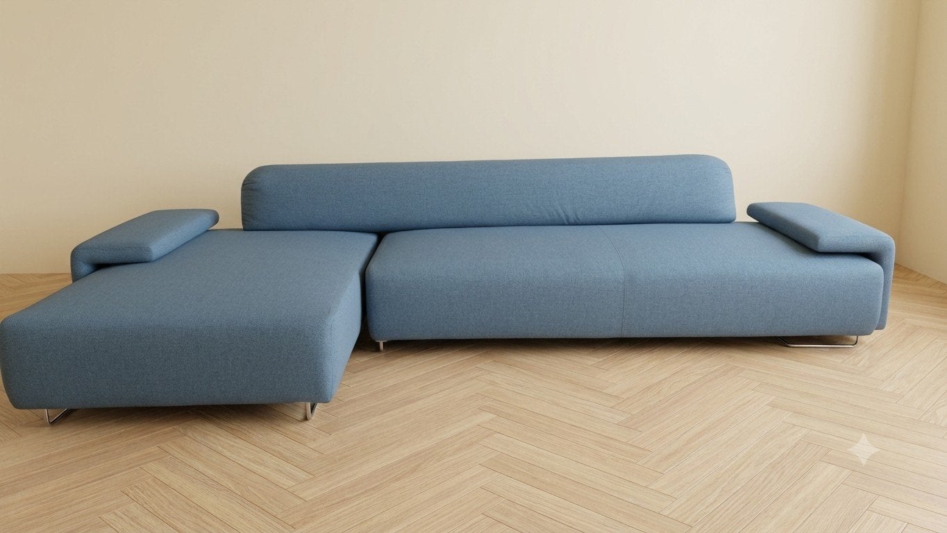 Moroso Lowland | Hoekbank | Opnieuw bekleed | Blauw wol