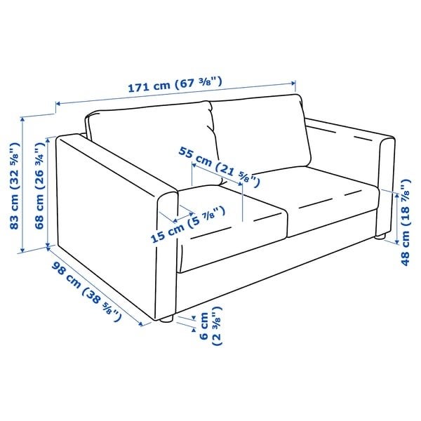 IKEA VIMLE tweepersoonsbank, Ophalen, Gebruikt, 150 tot 200 cm, Tweepersoons