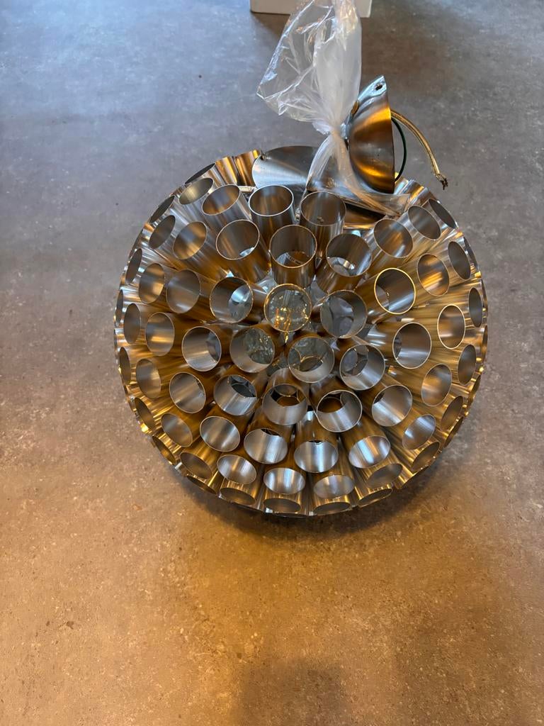 Vintage Retro Space Age Mid Century Kenwell Bol Lamp, Ophalen, Zo goed als nieuw, Metaal, Minder dan 50 cm