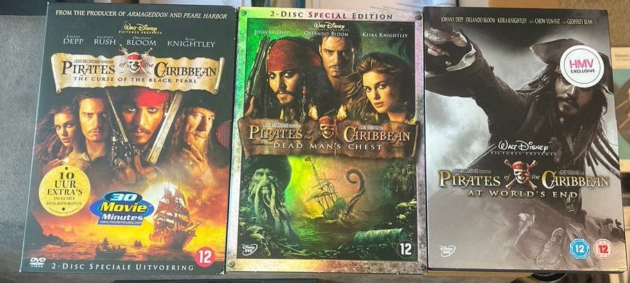 Pirates of the Caribbean DVD Boxset - Deel 1, 2 & 3, Cd's en Dvd's, Nederlands, Ophalen of Verzenden, Vanaf 12 jaar, Gebruikt