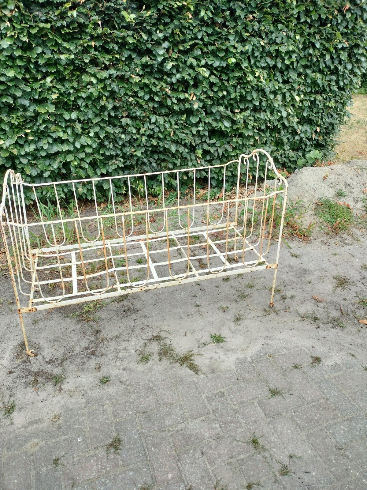 Antiek gietijzeren kinderbedje, volledig inklapbaar, Ophalen