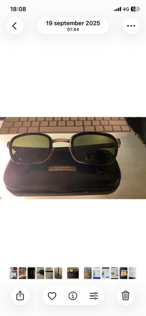 Dolce & Gabbana vintige zonnebril, Overige merken, Gebruikt, Zonnebril, Zwart