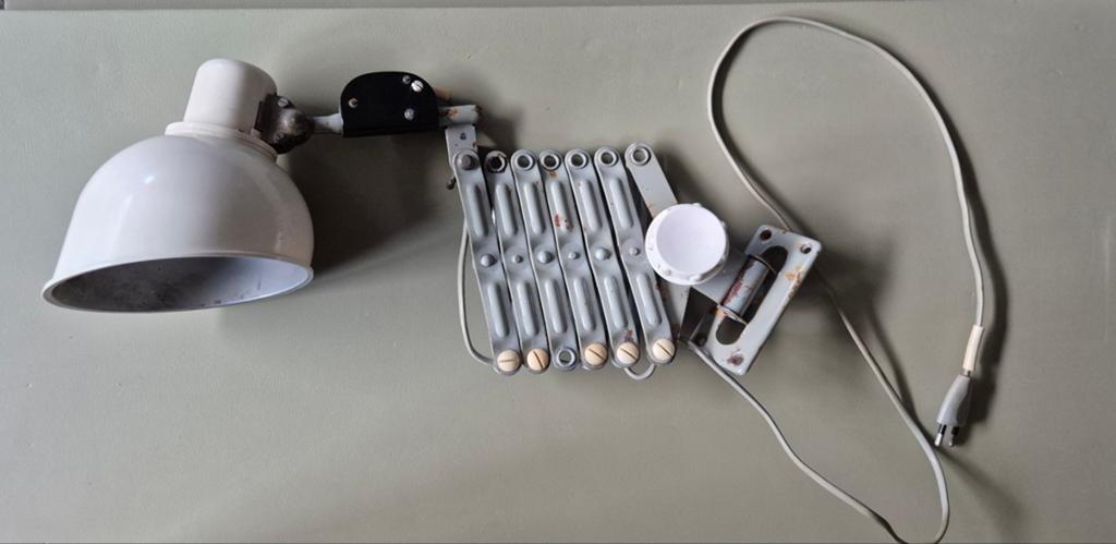 Fabriekschaarlamp- mid century, Reif, industrieel, vintage., Ophalen of Verzenden, Gebruikt, Metaal, Vintage
