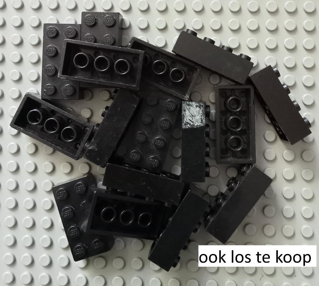 3001old (2) Black ca 16x Brick 2 x 4 without Cross Supports, Ophalen of Verzenden, Gebruikt