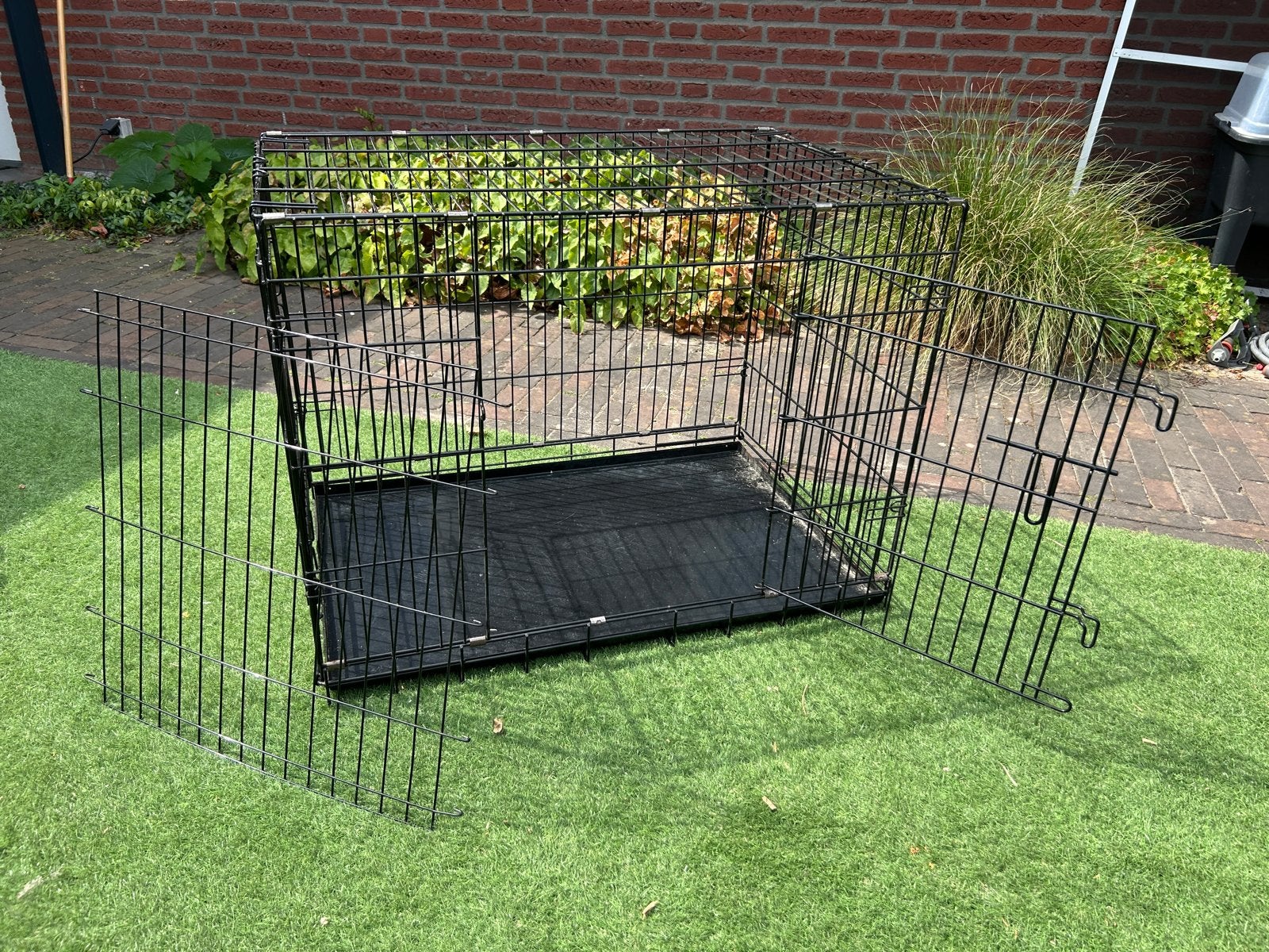 Opvouwbare honden bench 87*59*65 2 deur incl verkleiner, Dieren en Toebehoren, Ophalen, Zo goed als nieuw