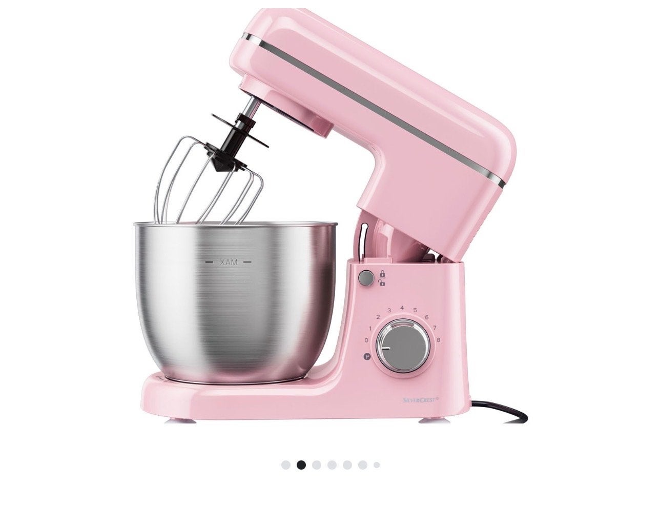 Roze Keukenmachine met RVS Kom silvercrest, Ophalen, 3 snelheden of meer, Zo goed als nieuw, 2 tot 3 liter