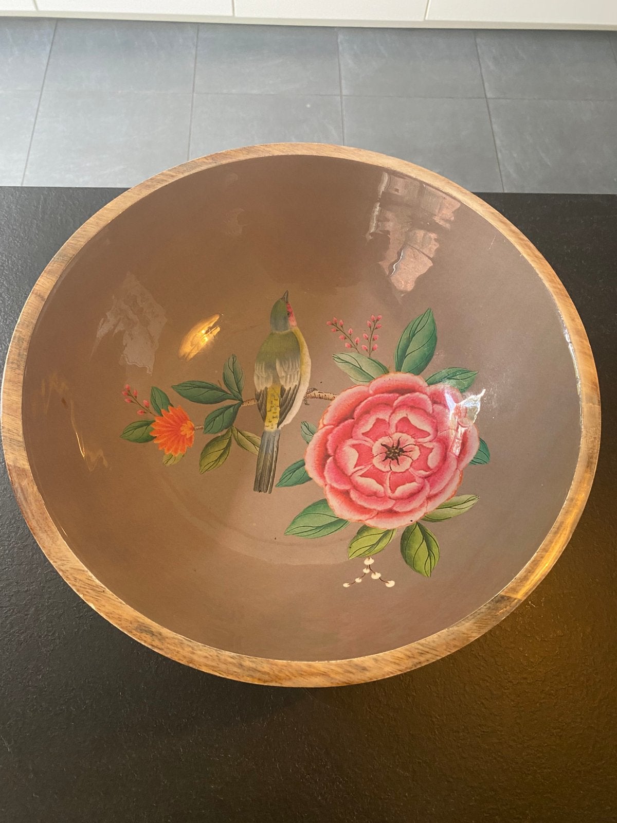 Schaal blushing birds wood, Antiek en Kunst, Antiek | Schalen, Ophalen