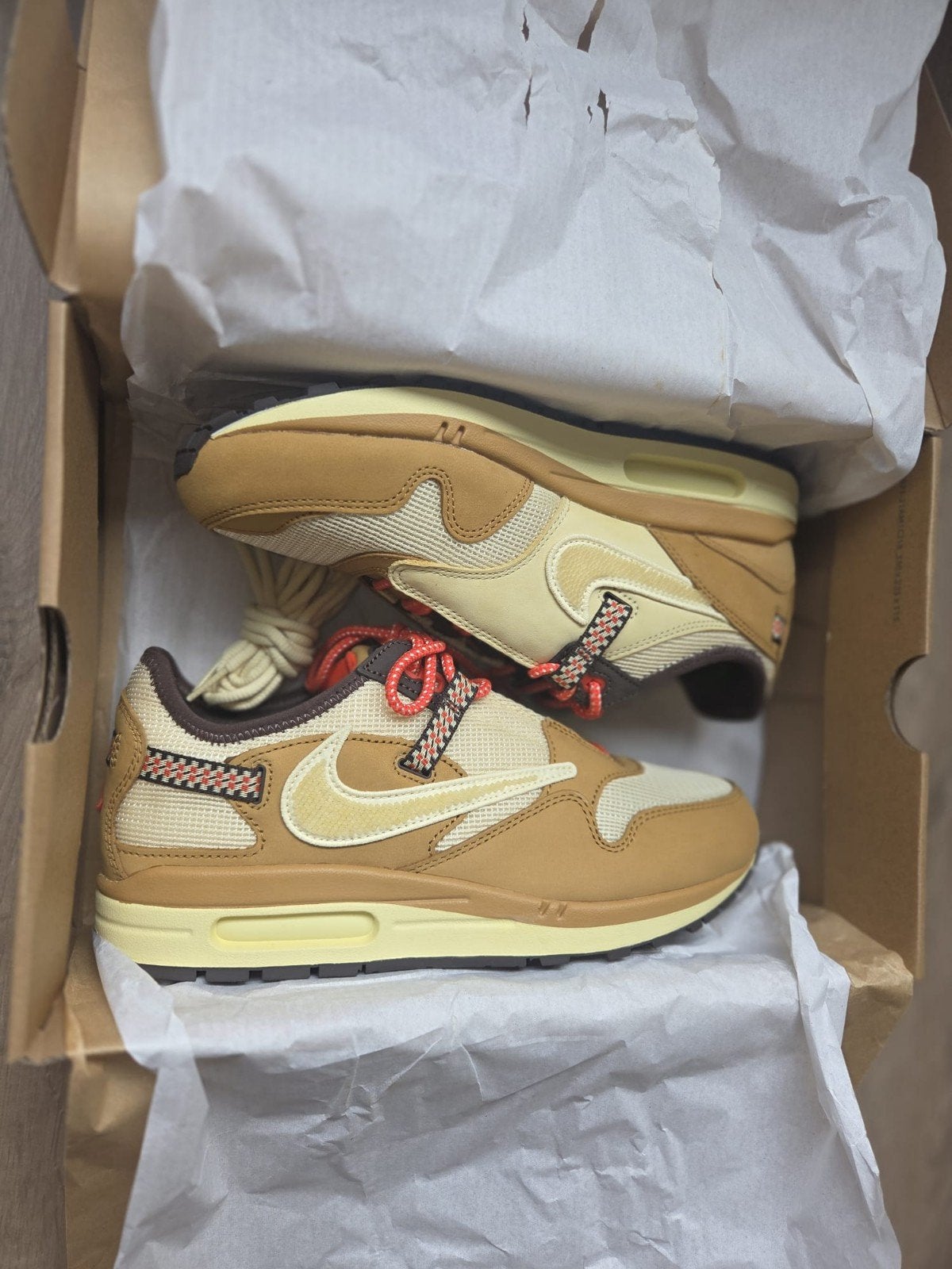 Nike Air Max 1 Travis Scott Wheat USA Only - Nieuw, Ophalen, Bruin, Nike, Nieuw