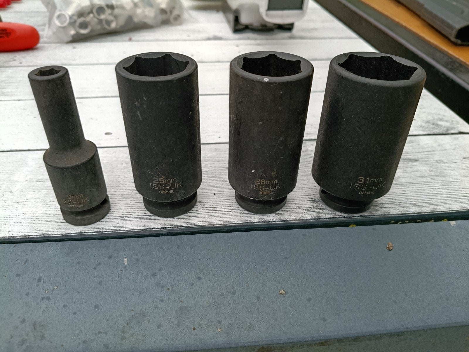 ISS-UK Doppenset 9mm, 25mm, 26mm, 31mm, Ophalen of Verzenden, Gebruikt, Sleutel/ratel, Overige merken