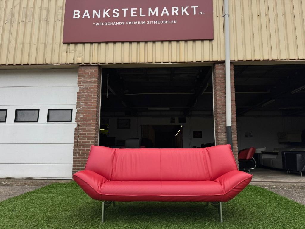 LEOLUX Tango bank relax design 3 zit bankstel rood leer, Huis en Inrichting, Banken | Bankstellen, Ophalen, Leolux, Leolux, Pahest@hotmail.nl