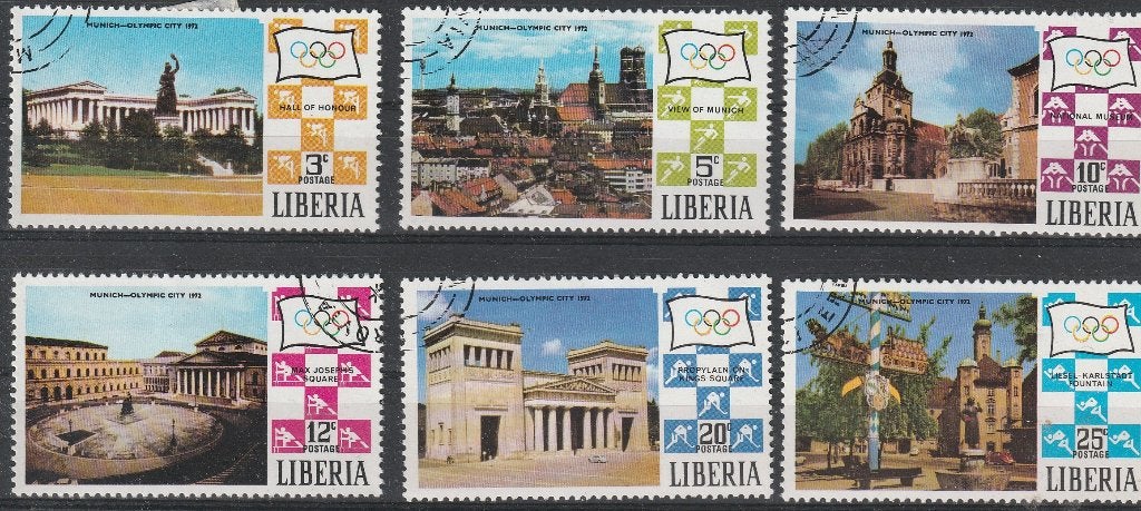 3257. Liberia 786/91* gest. pl. Olymp. Spelen LEES, Verzenden, Overige landen, Gestempeld