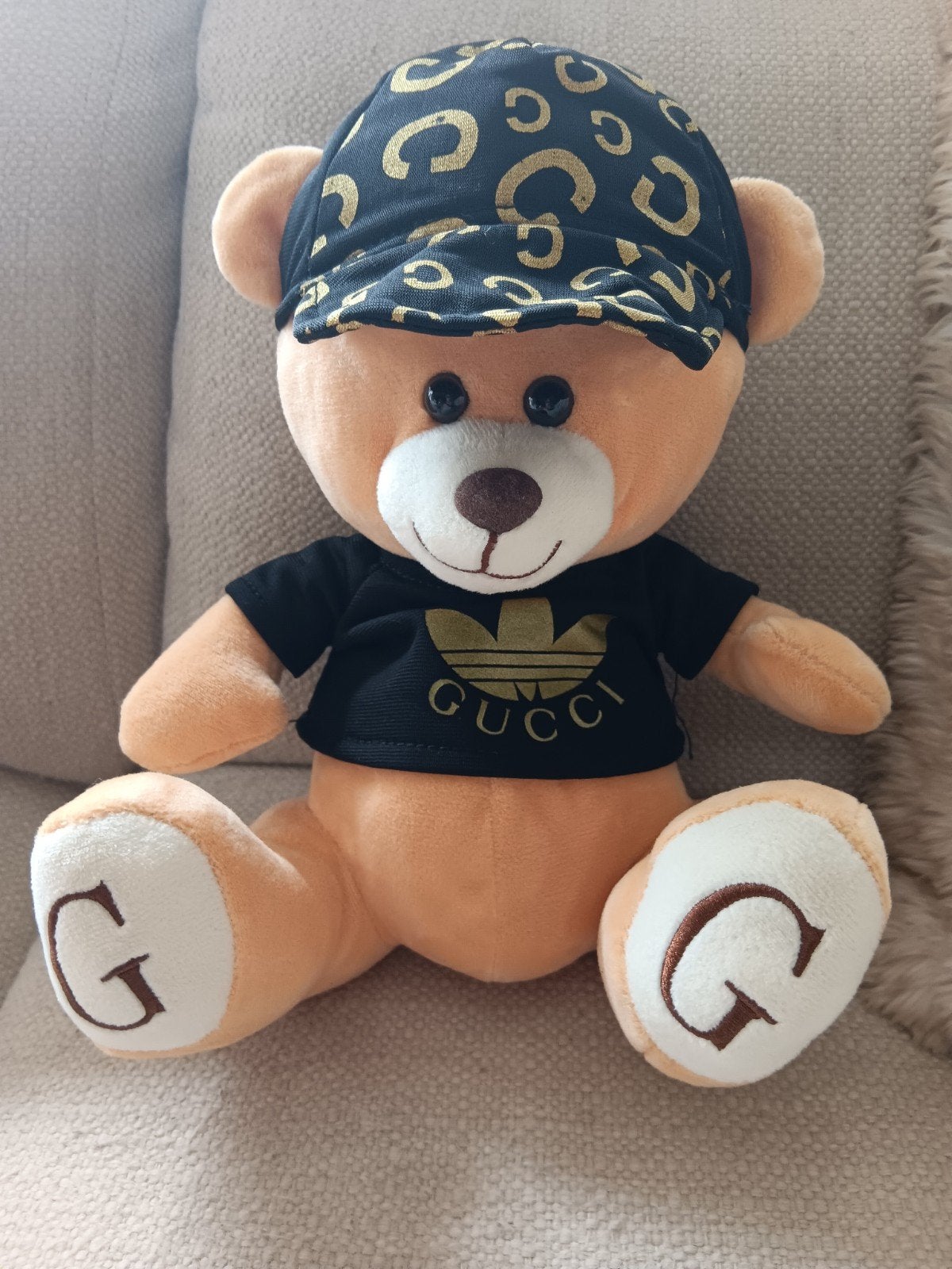 Gucci teddybeer, Ophalen of Verzenden, Zo goed als nieuw, Stoffen beer, Overige merken