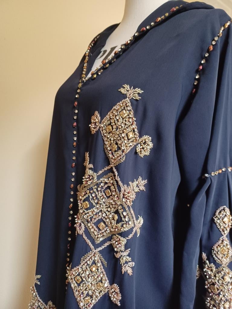 Djellaba djelaba jalaba jeleba marokkaanse jurk abaya abiye, Ophalen of Verzenden, Gedragen, Blauw, Overige typen