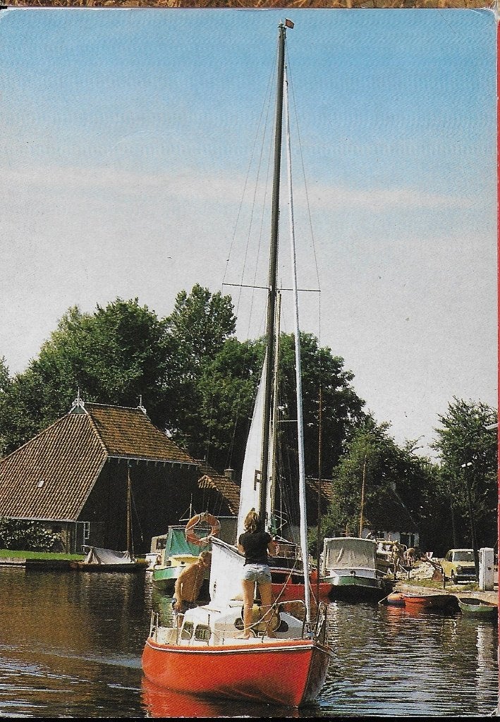 Q2894 Gelopen ansichtkaart Terhorne centrum, Verzamelen, Ophalen of Verzenden, 1980 tot heden, Gelopen