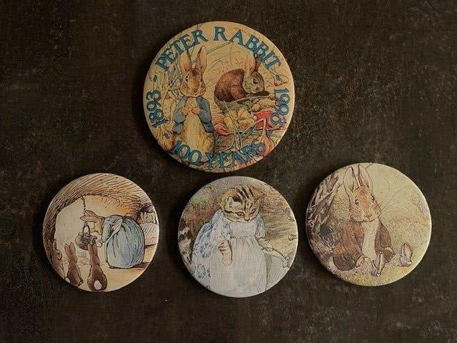 Beatrix Potter Spiegeltjes Peter Rabbit Mrs Rabbit Benjamin, Ophalen of Verzenden, Zo goed als nieuw, Dier