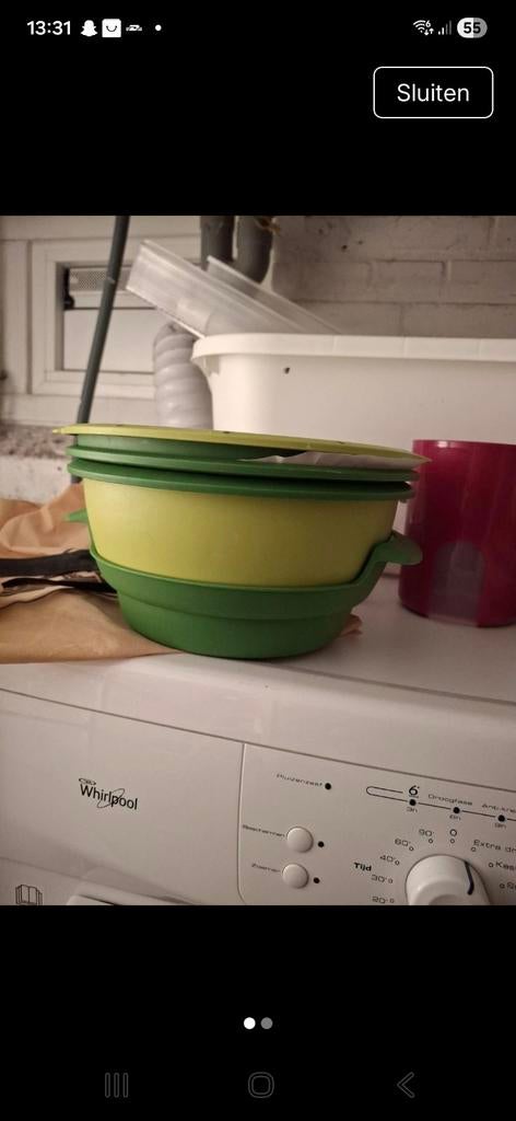 Tupperware Micro Gourmet Stomer - Groen, Huis en Inrichting, Keuken | Tupperware, Ophalen of Verzenden, Zo goed als nieuw, Groen