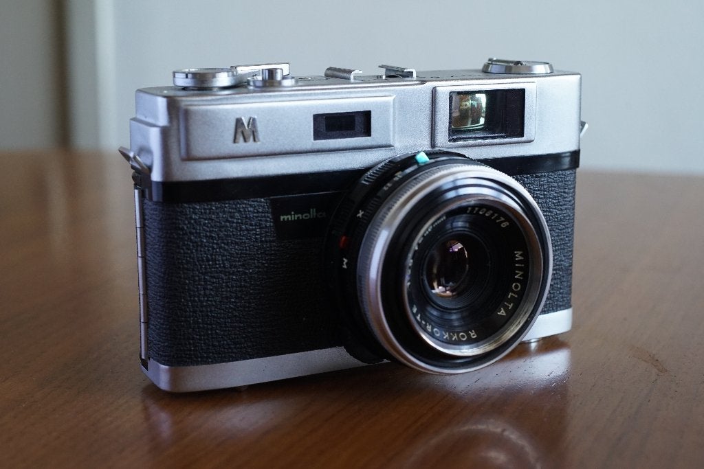 Minolta A3 rangefinder met Rokkor-TE 45mm f2.8, Ophalen, Gebruikt, Compact, Canon