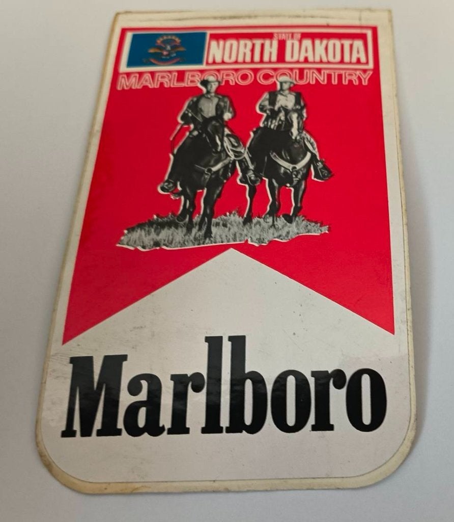Sticker state of North Dakota Marlboro country, Ophalen of Verzenden, Zo goed als nieuw, Merk