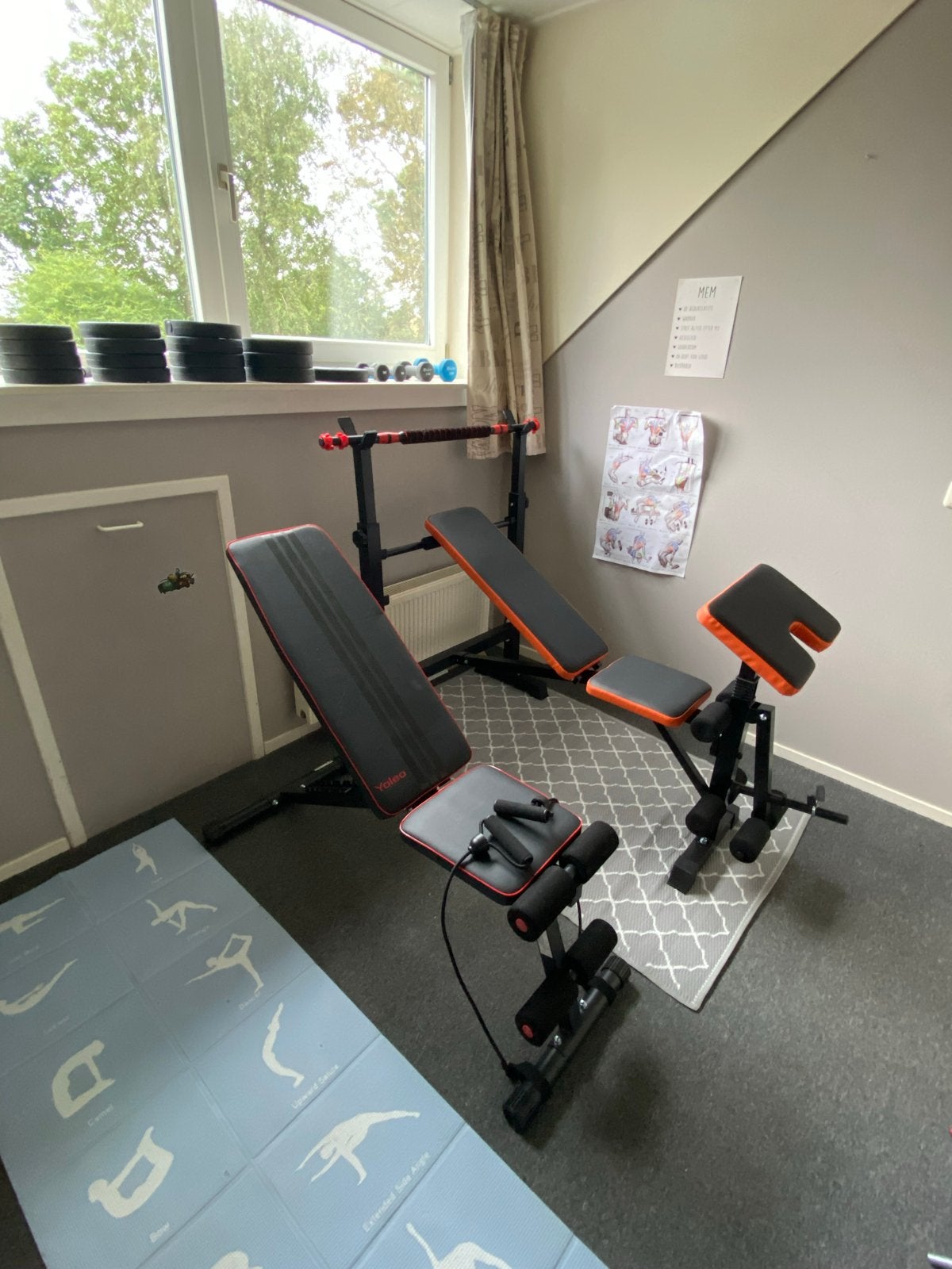 Complete Fitness Set: 2x Fitnessbank, Halters, Gewichten, Sport en Fitness, Ophalen, Zo goed als nieuw, Armen, Fitnessbank