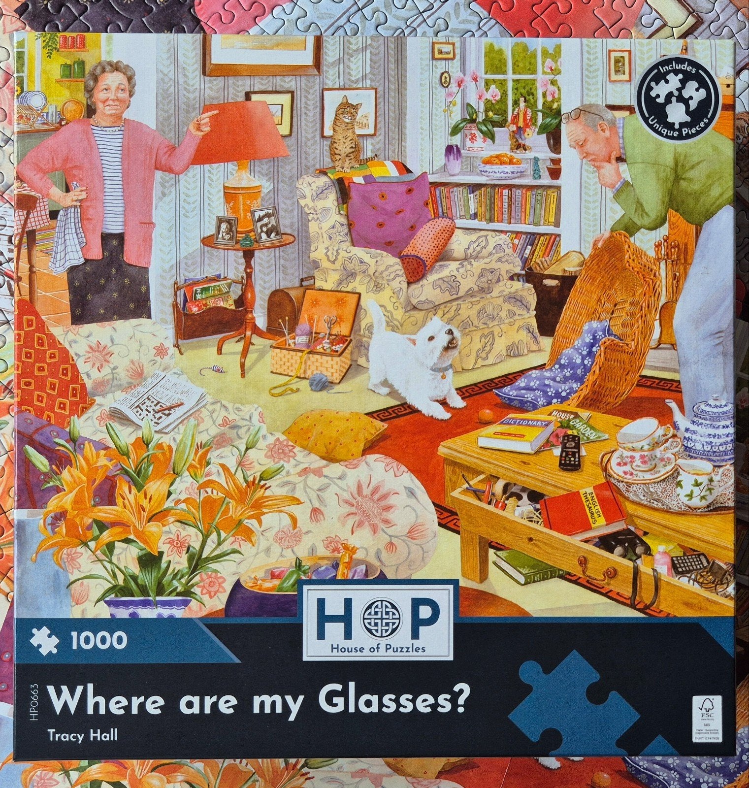 HOP puzzel 1000 stukjes, Ophalen, 500 t/m 1500 stukjes, Zo goed als nieuw, Legpuzzel