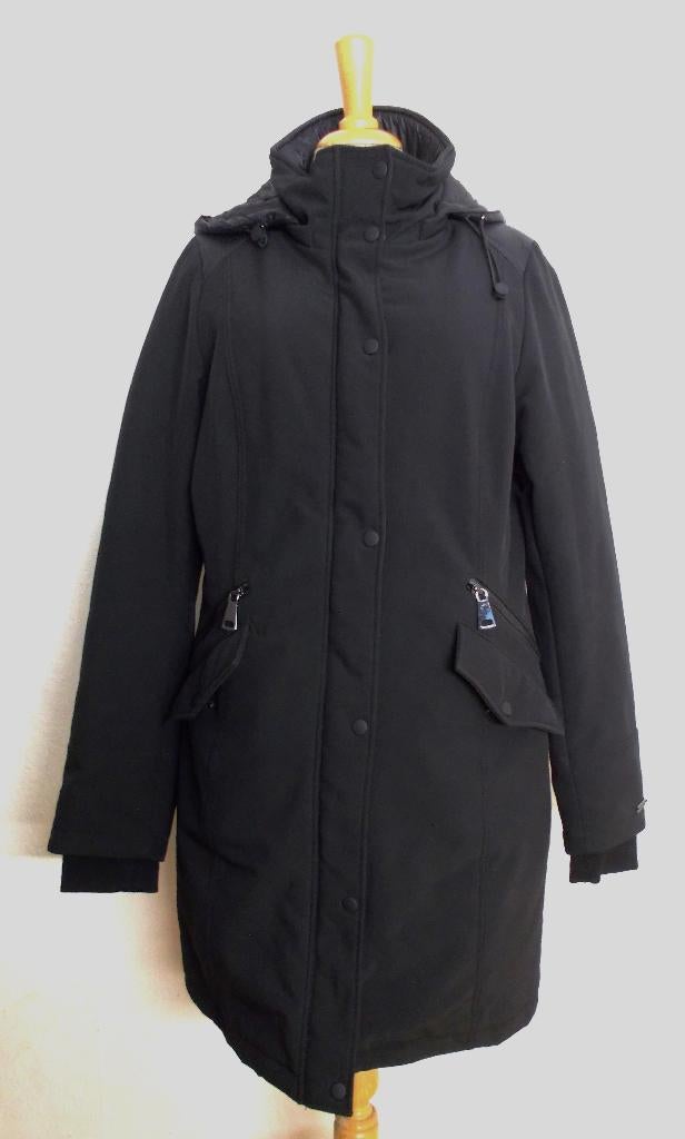 Zwarte softshell jas met capuchon van Dutch Elements! 40, Verzenden, Zo goed als nieuw, Maat 38/40 (M), Zwart