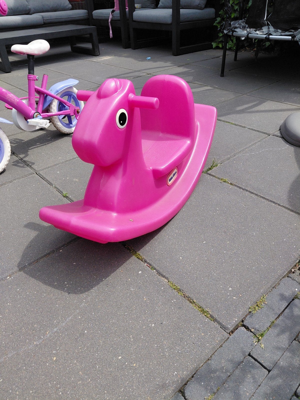 Roze Little Tikes hobbelpaard, Ophalen