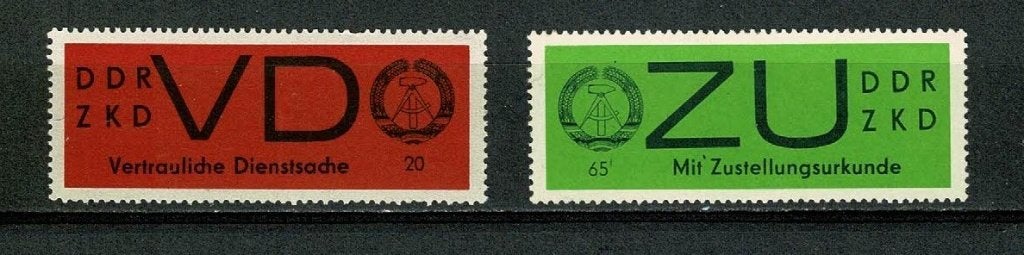 D.D.R. : dienstzegels, Verzenden, DDR