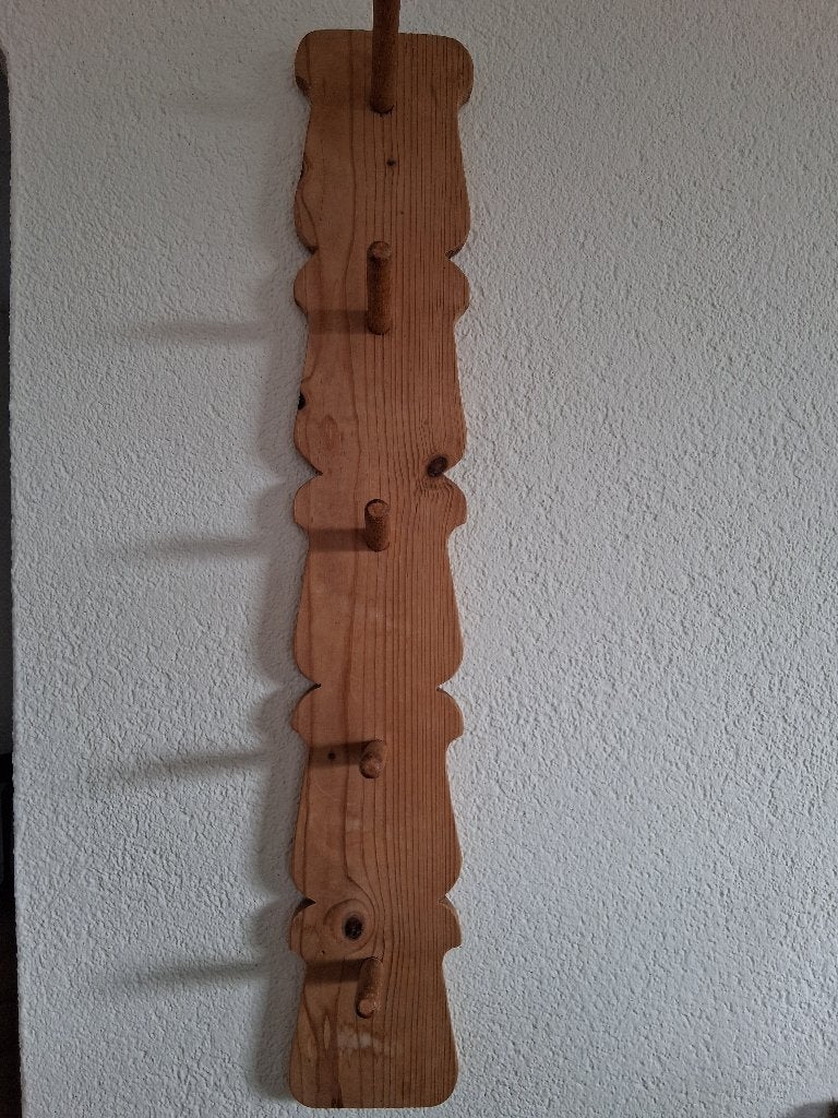 Vintage blankhouten mokkenrek, Overige typen, Ophalen of Verzenden, Zo goed als nieuw, Hout