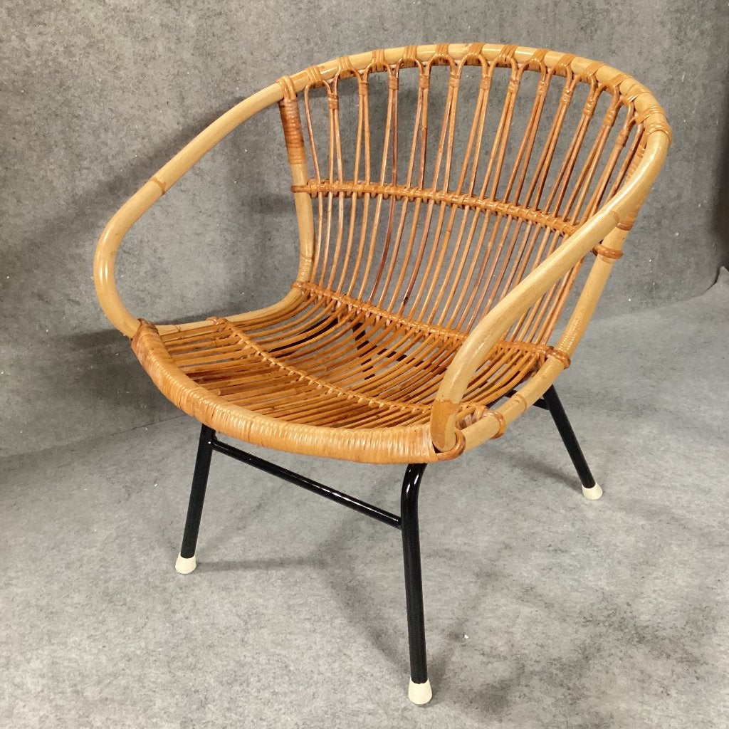 Rotan fauteuil, Huis en Inrichting, Gebruikt, Ophalen of Verzenden, 50 tot 75 cm, 75 tot 100 cm