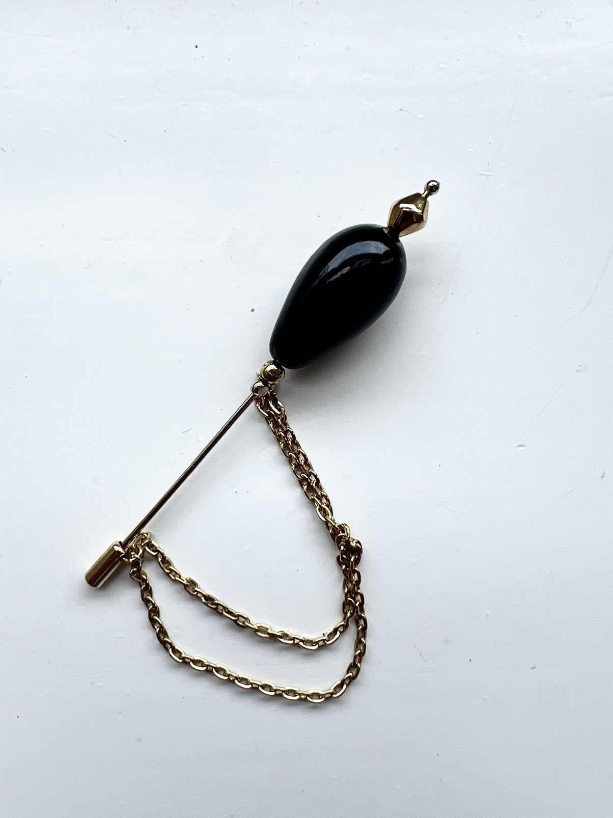 Antieke goudkleurige dasspeld / stick pin (vintage), Ophalen of Verzenden