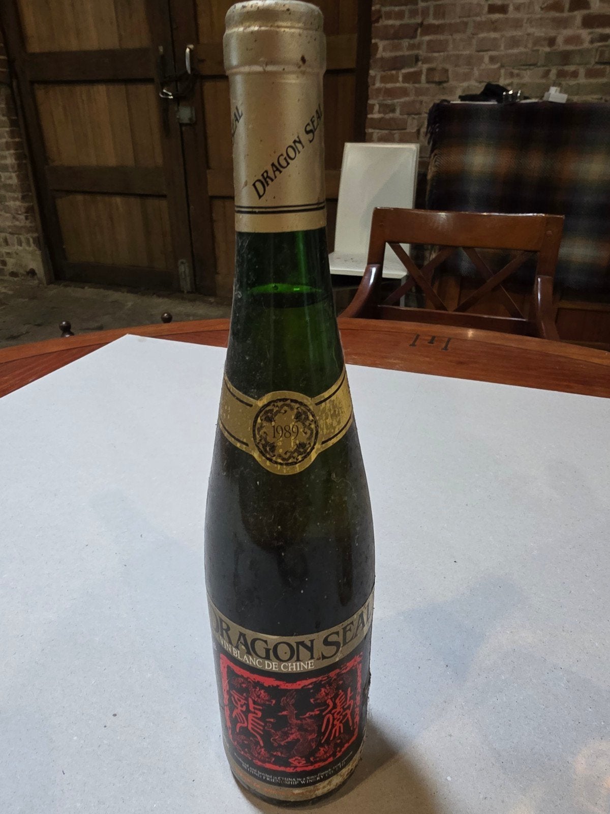 Dragon Seal Vin Blanc de Chine 1989 - Vintage Chinese Wijn, Ophalen of Verzenden