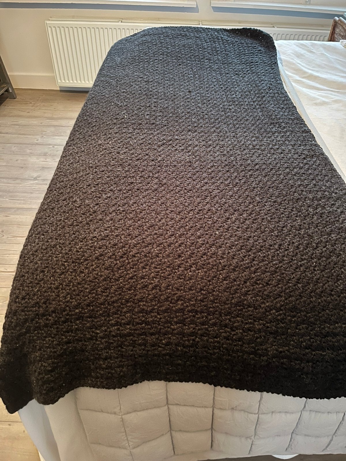 NIEUW HANDGEMAAKT DEKEN WOONDEKEN PLAID THROW ALPACA WOL, Zwart, Woondeken, Wol, Nieuw