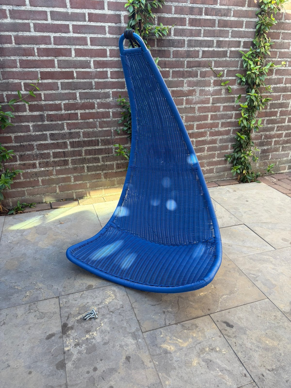 Hangstoel blauw, Ophalen, Zo goed als nieuw, Blauw, Eén