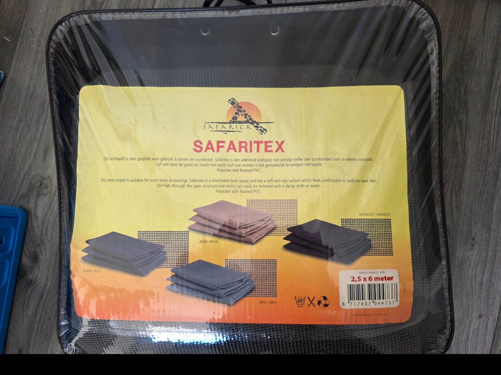 Safarica Safaritex tenttapijt 250 x 600 cm - Antraciet, Caravans en Kamperen, Ophalen of Verzenden, Zo goed als nieuw