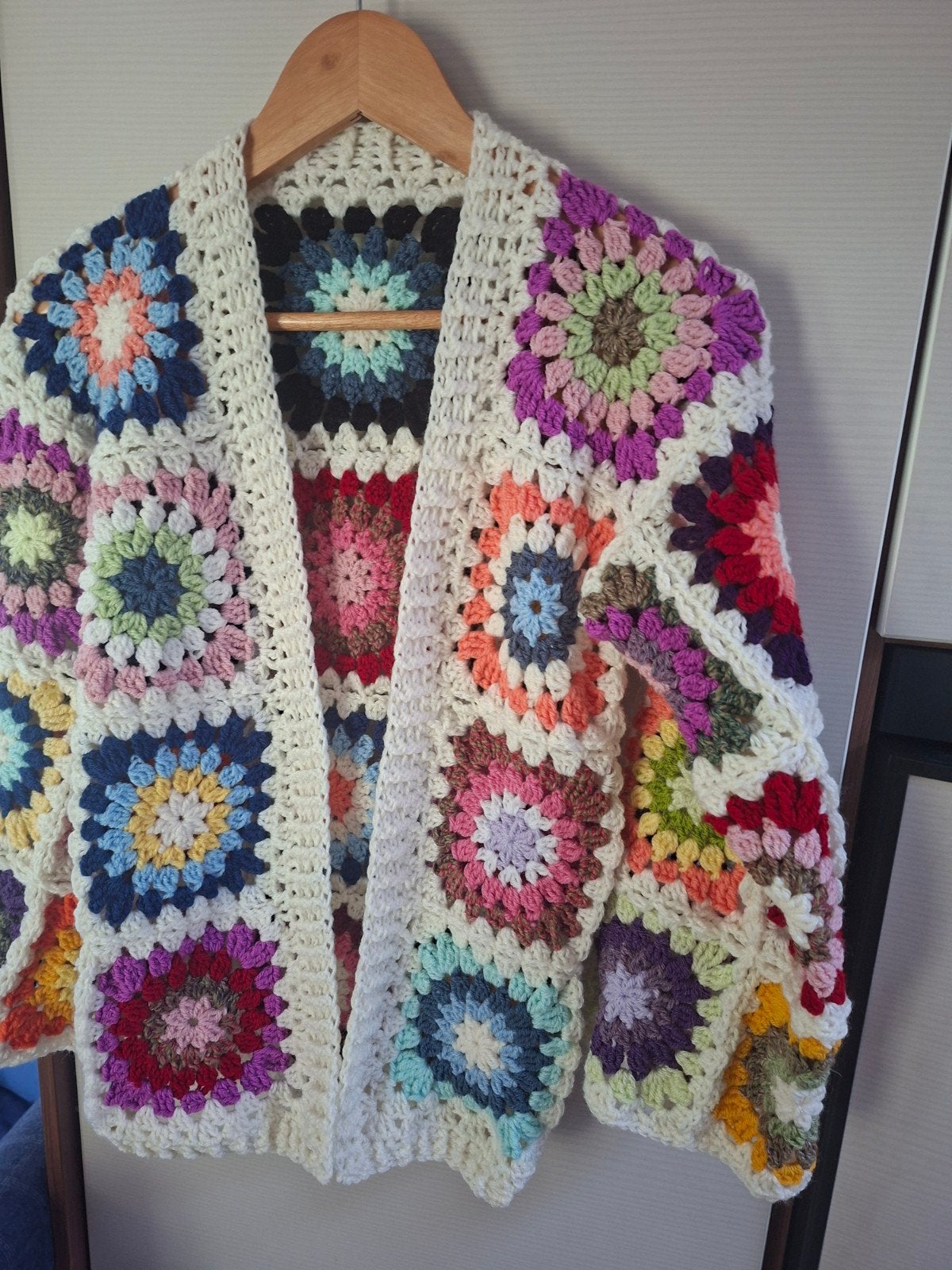 Gehaakt Granny Square Vest met Wijde Mouwen - Maat 34, Ophalen of Verzenden, Zo goed als nieuw, Maat 34 (XS) of kleiner, Overige kleuren