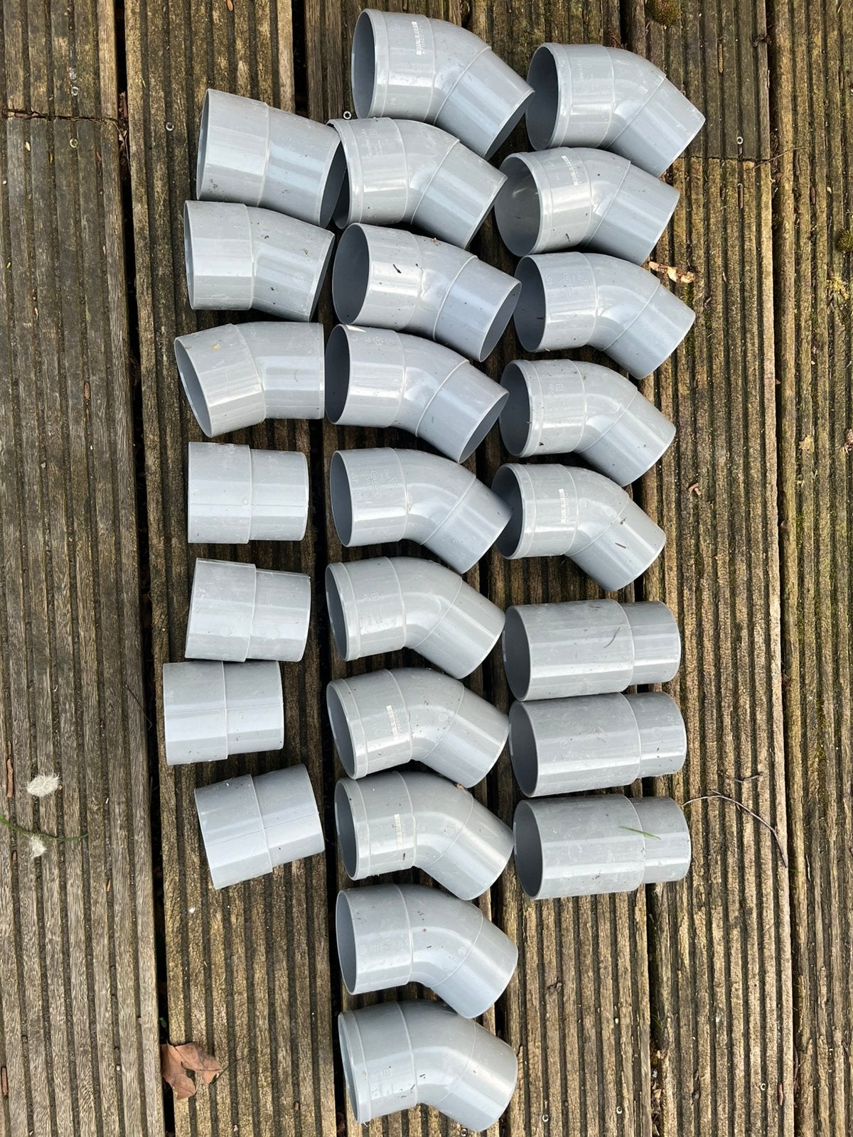 PVC afvoerbochten en moffen voor hemelwaterafvoer riool, Afvoer, Pvc, Nieuw, Ophalen of Verzenden