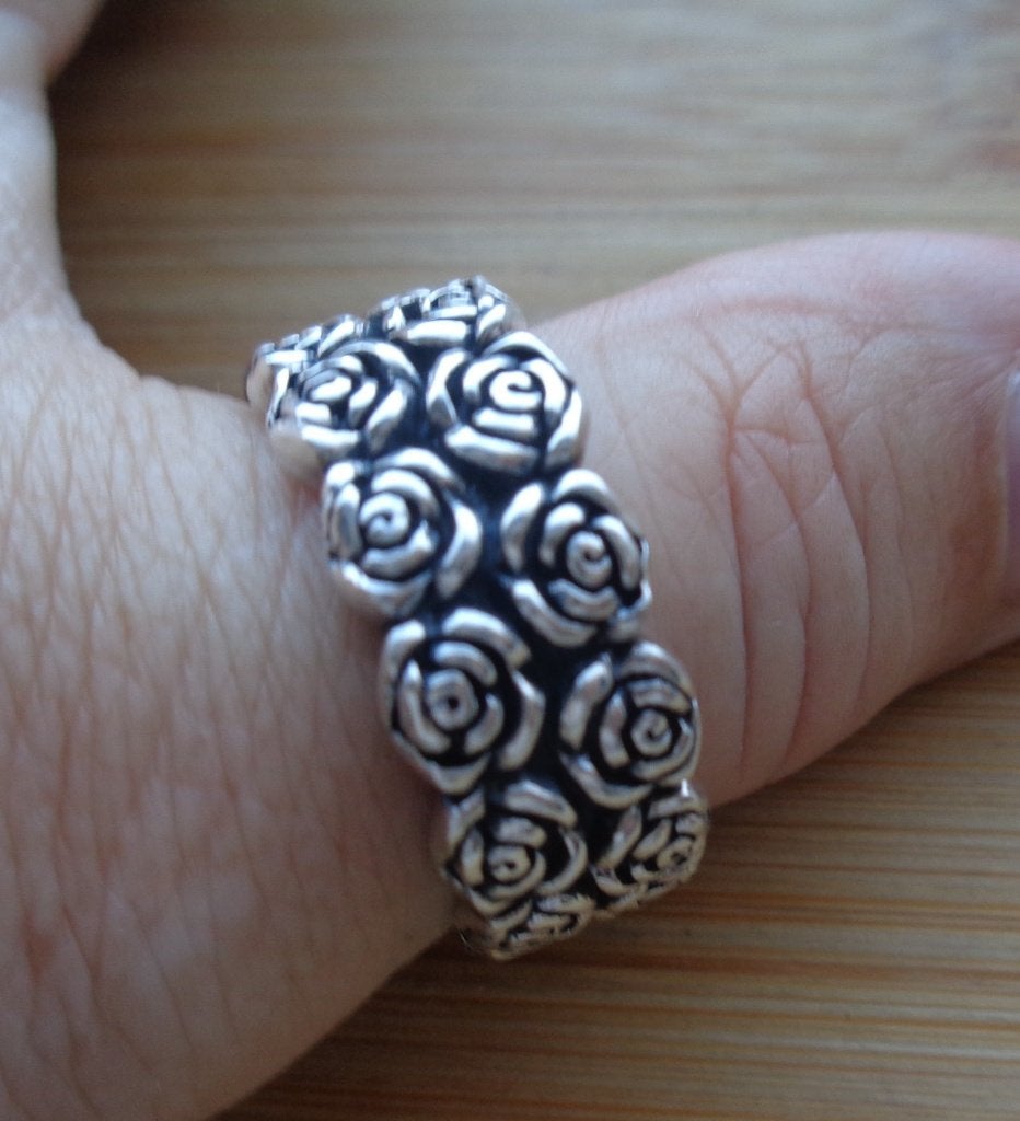 zilveren zware dames of heren ring met rozen [375], 20 of groter, Verzenden, Zo goed als nieuw, Dame