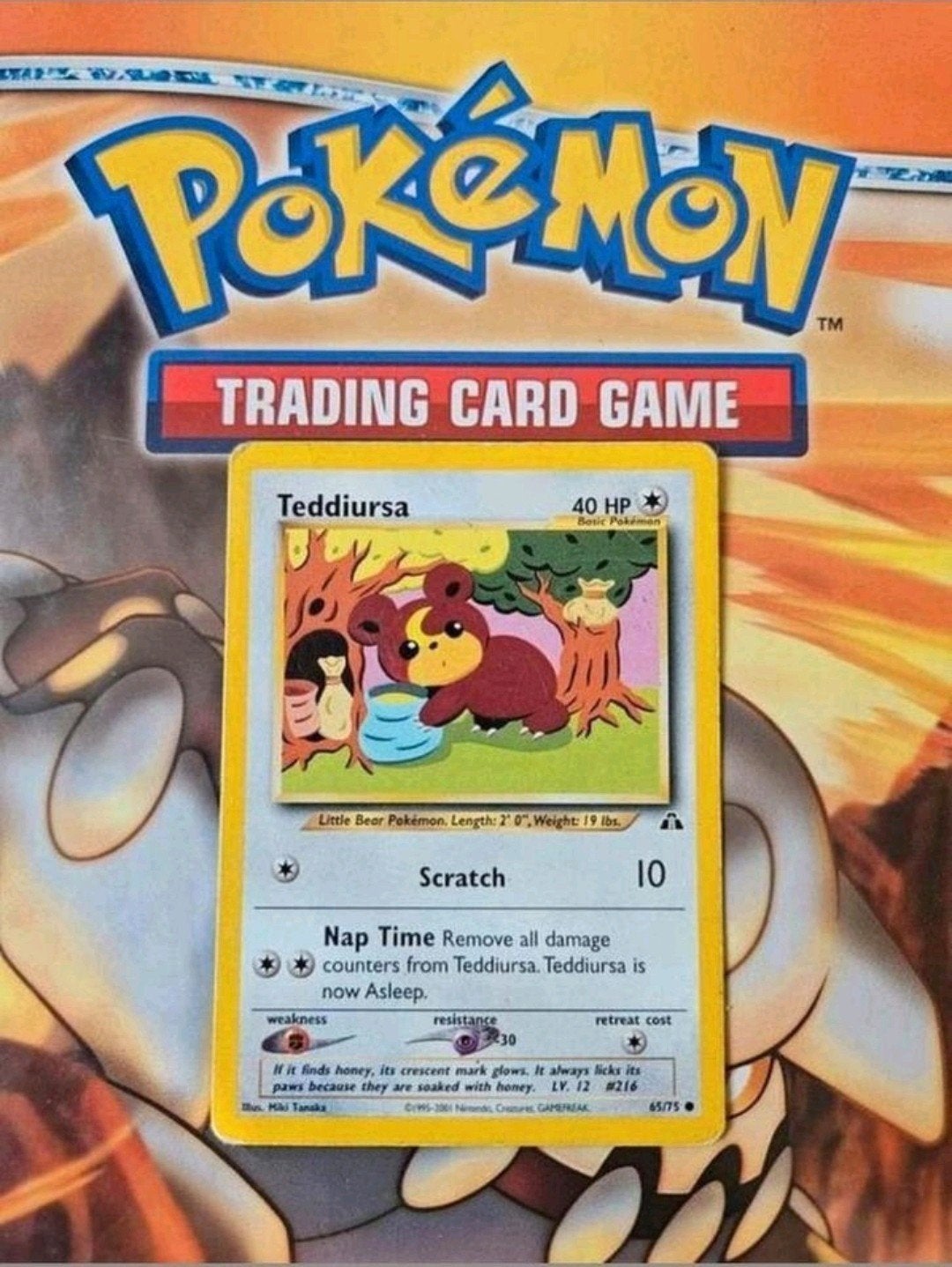 Teddiursa 65/75 Neo Discovery pokemon kaart, Ophalen of Verzenden, Gebruikt, Losse kaart