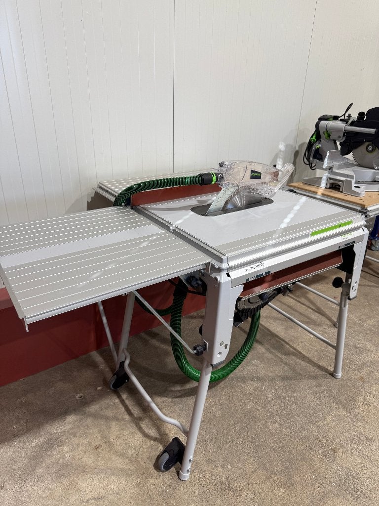 Festool TKS 80 EBS tafelcirkelzaag met SawStop, Doe-het-zelf en Verbouw, Ophalen, Cirkelzaag, Nieuw, 30 tot 70 mm