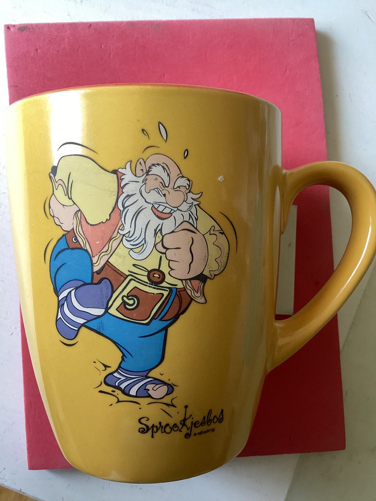 Grote chocomel mok Efteling De Zevenmijlslaarzen, Verzenden, Zo goed als nieuw, Gebruiksvoorwerp