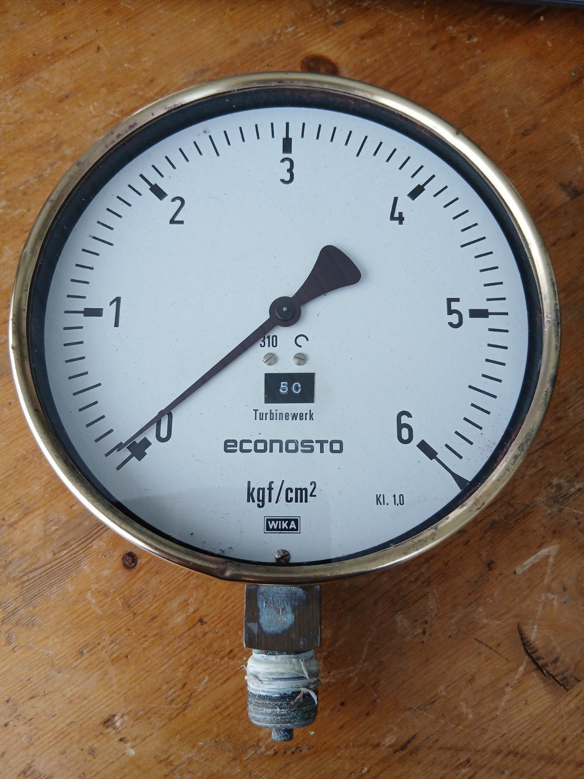 Messing manometer oliedruk meter opduwer sleepboot, Ophalen of Verzenden