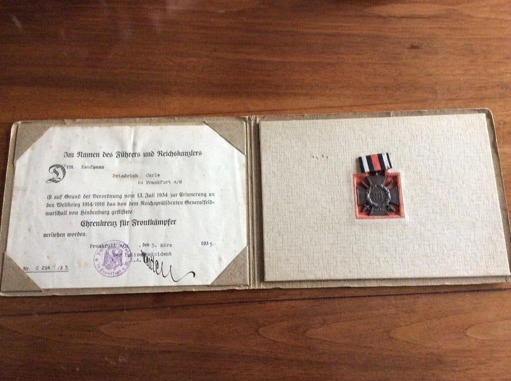 Prachtig Orig document, Verzamelen, Ophalen of Verzenden, Landmacht, Duitsland, Embleem of Badge