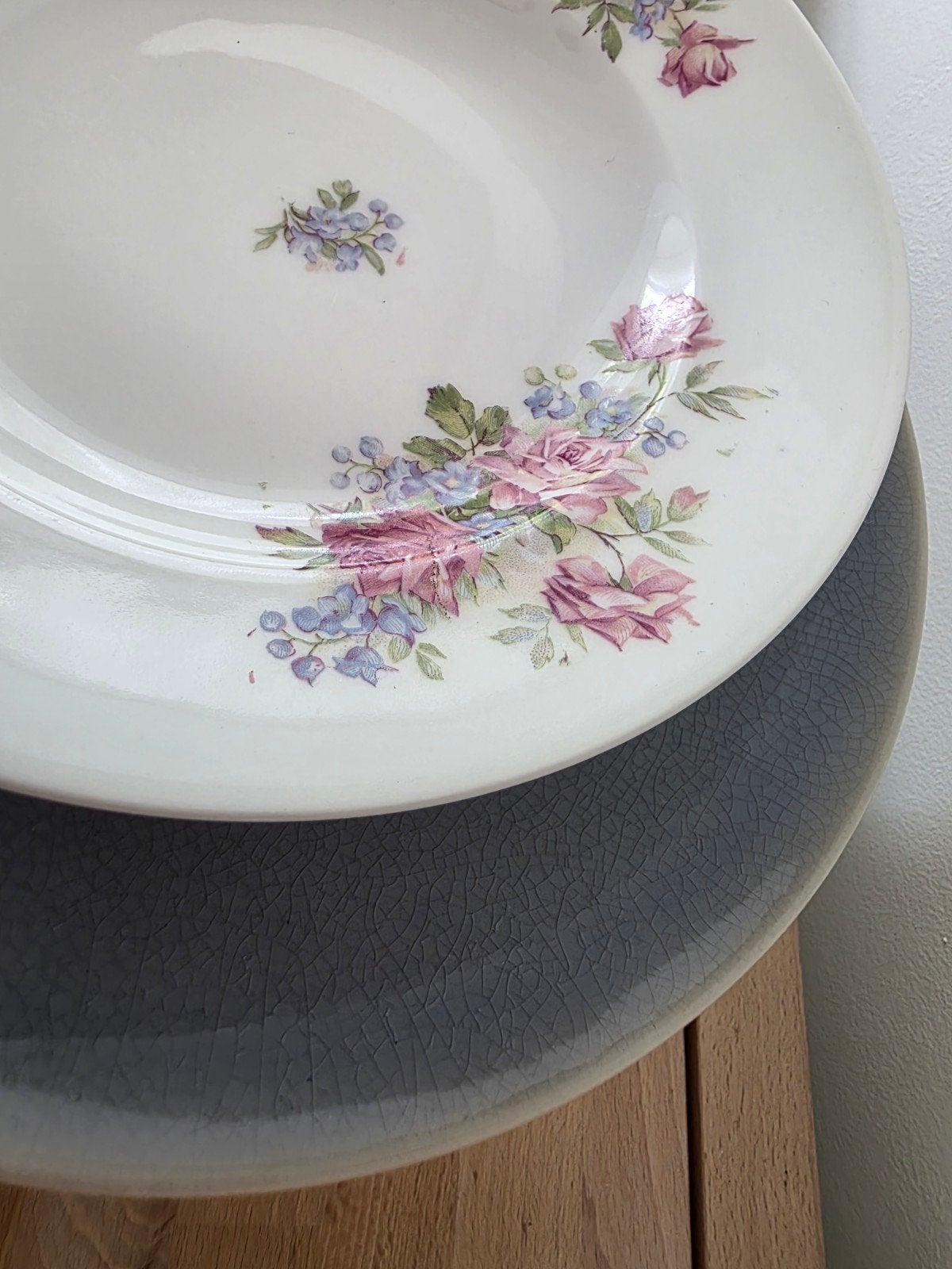 Antieke Limoges France Borden met Bloemmotief, Antiek en Kunst, Antiek | Servies los, Ophalen of Verzenden