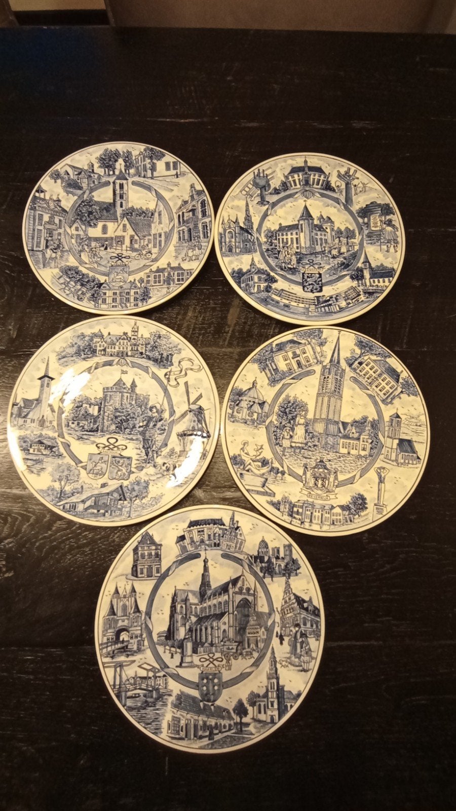 5 Delfts Blauwe borden "De schoonheid van Kennemerland", Ophalen