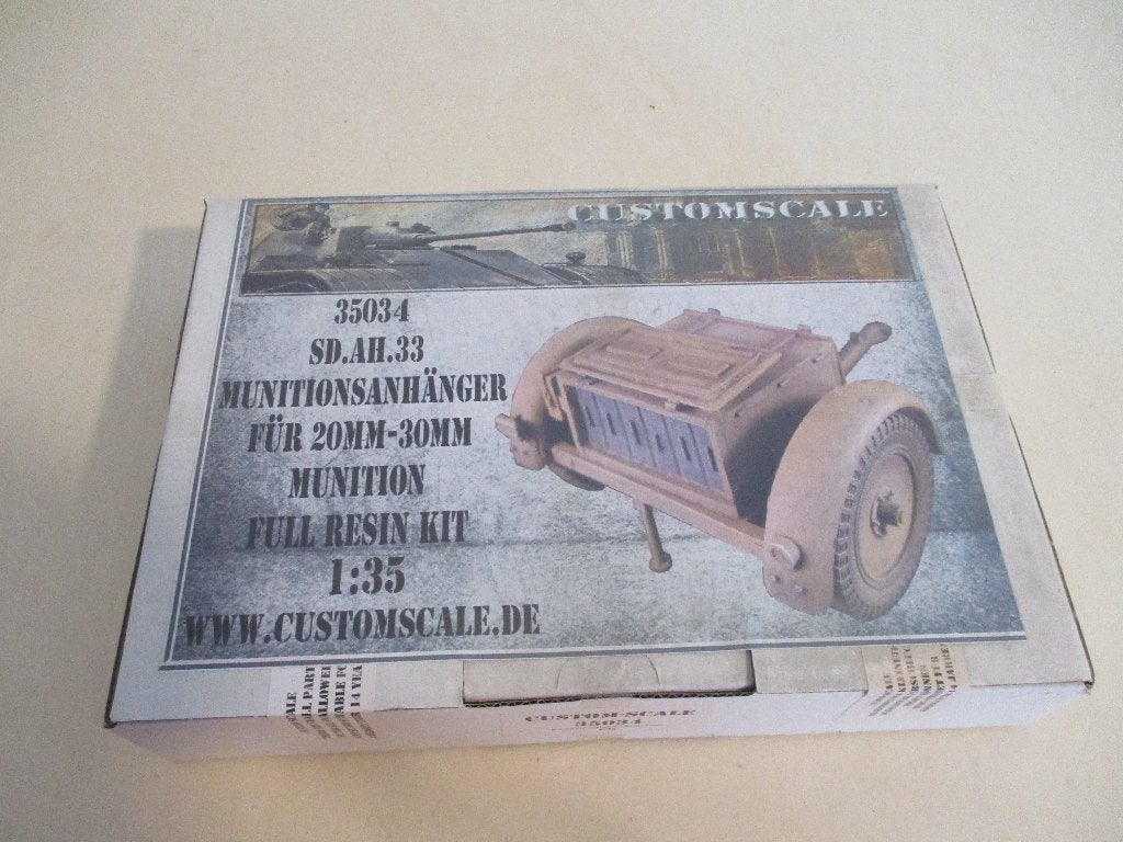 Customscale Sd.Ah.33 Munitieaanhanger 1:35 Resin Kit, Overige merken, 1:32 tot 1:50, Overige typen, Ophalen of Verzenden